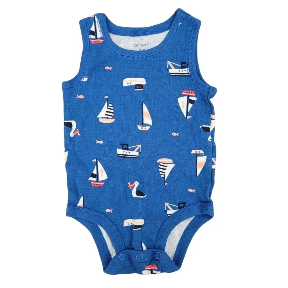 🍁 Carter's 6 Months Boys Nautical Beach Onesie Shirt